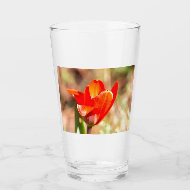 Red Tulip Blossom Glass (Front)