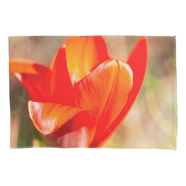 Red Tulip Blossom Pillow Case (Front)