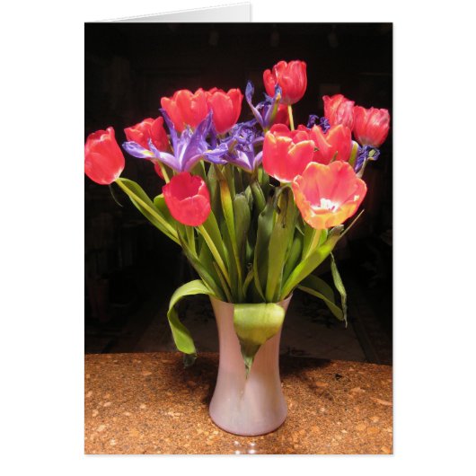 Red Tulip Bouquet II Cards (Front)