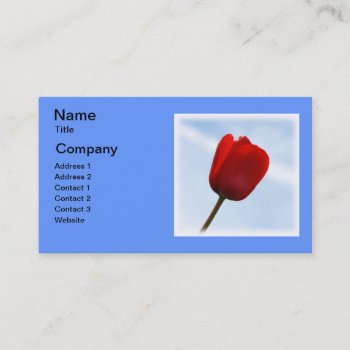 Red Tulip Business Card by lynnsphotos at Zazzle