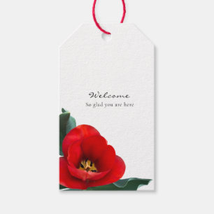 Red Tulip Double Sided Gift Tag