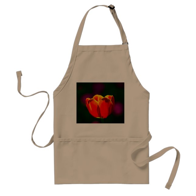 Red tulip flower adult apron (Front)