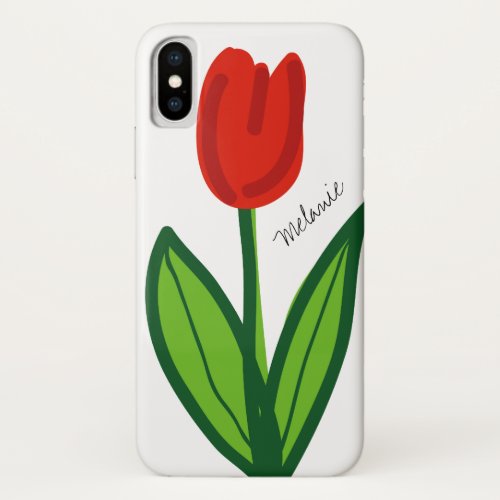 Red tulip flower design custom iPhone X case