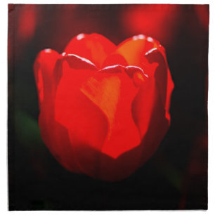 Red Tulip Flower - Fire Cloth Napkin