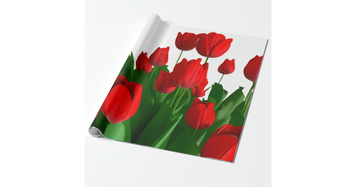 Red tulip Flower Wrapping Paper