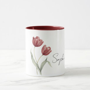 Red Tulip Flowers Mug