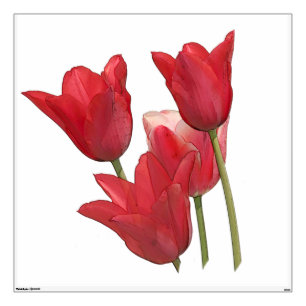 Red Tulip Flowers Wall Decal