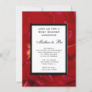 Red Tulip Frame Baby Shower Invitation
