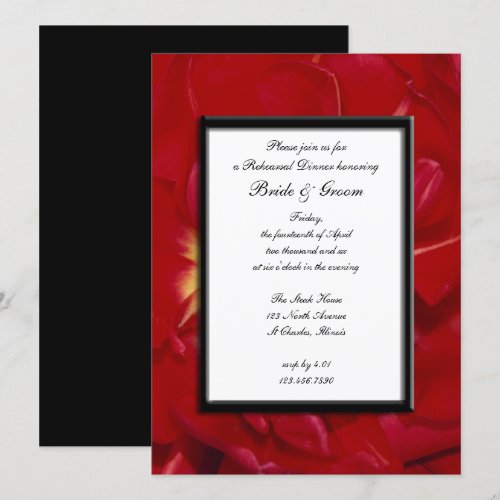 Red Tulip Frame Wedding Rehearsal Dinner Personalized Announcement