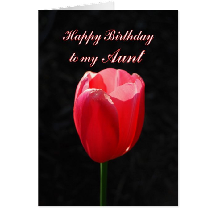 Red Tulip Happy Birthday Aunt Cards