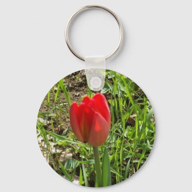 Red Tulip Keychain (Front)