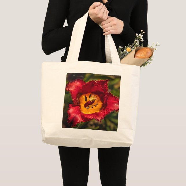 Red tulip large tote bag (Front (Product))