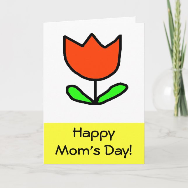 Red Tulip Mom's Day Card (Front)
