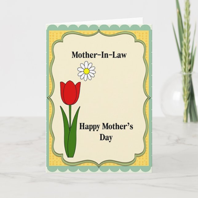 Red Tulip Mother In Law Card (Front)