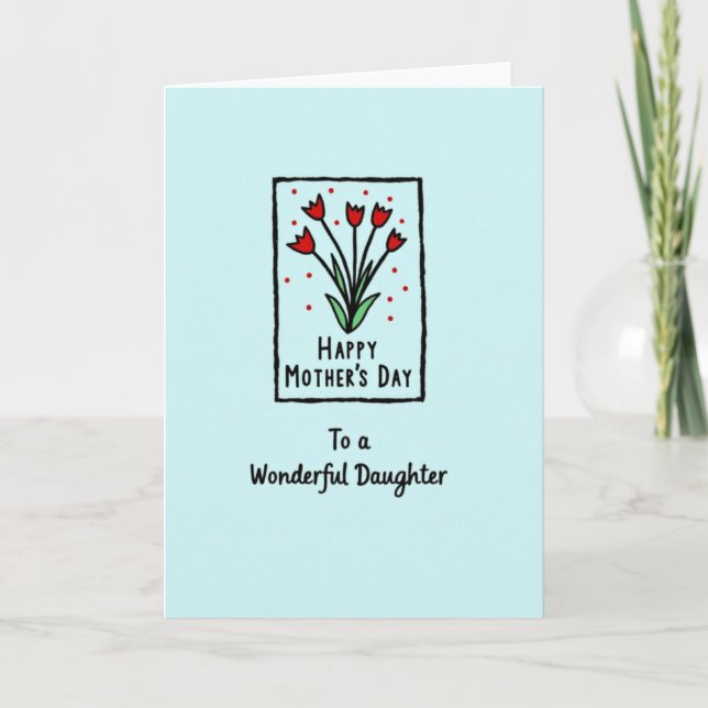 Red Tulip Mothers Day Card (Front)