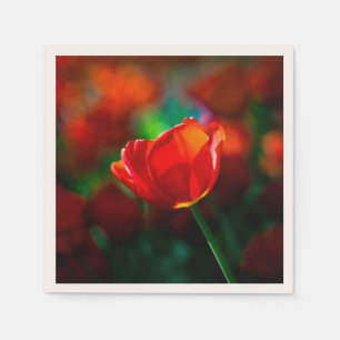 Red tulip - Mystery of blooming Paper Napkins