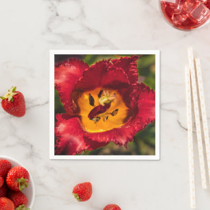 Red tulip napkins