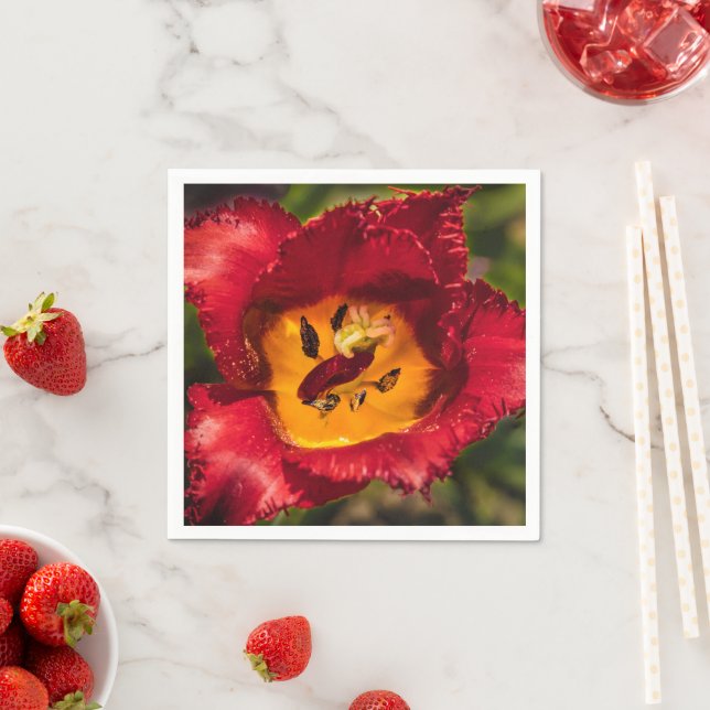 Red tulip napkins (Insitu)