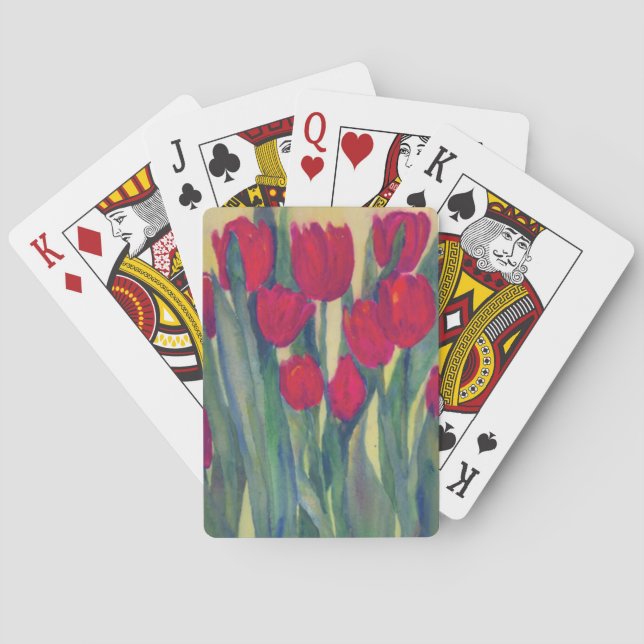 red tulip poker cards (Back)