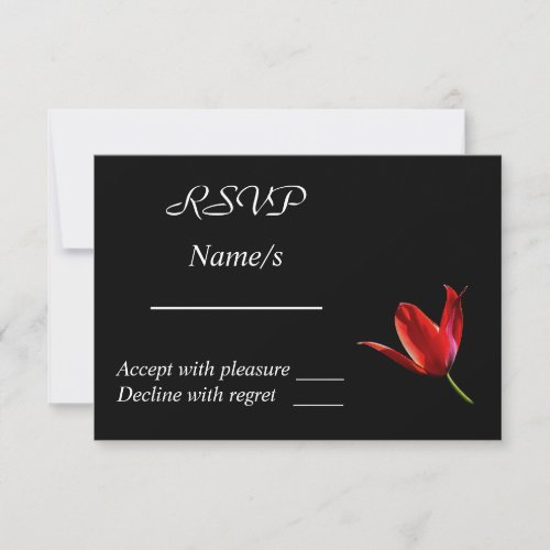 Red Tulip RSVP Card
