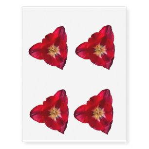 Red tulip temporary tattoos