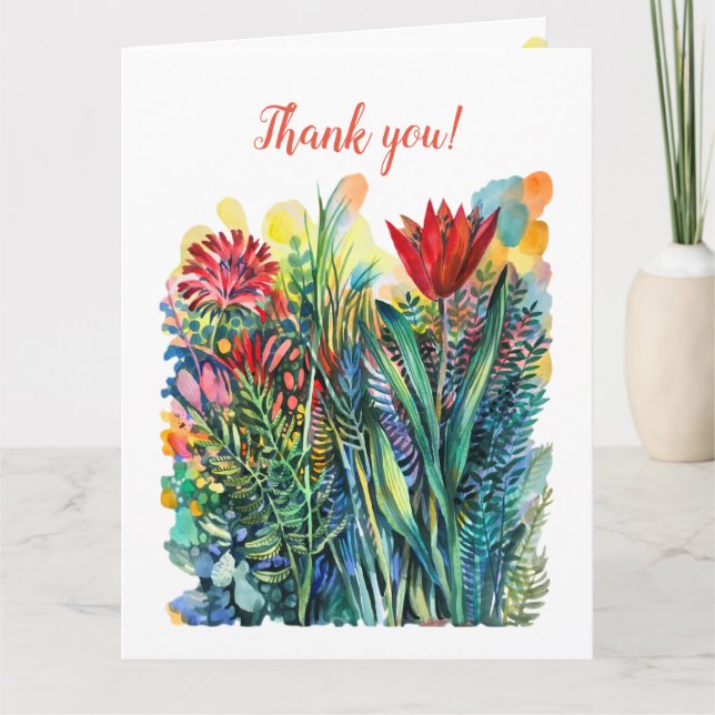 Red tulip thank you card (Front)