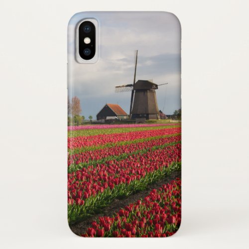 Red tulips and a windmill iPhone x case