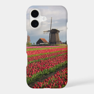 Red tulips and a windmill iPhone 17 case