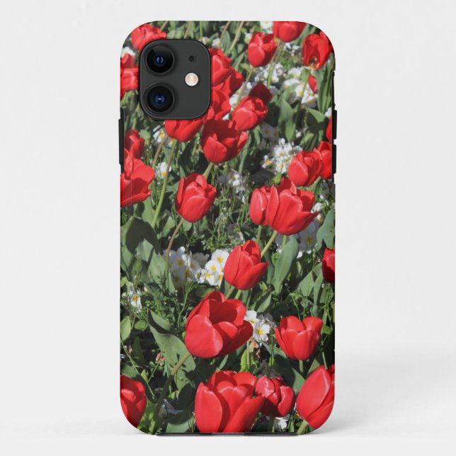 Red Tulips and White Primroses Case-Mate iPhone Case (Back)
