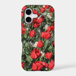 Red Tulips and White Primroses iPhone 17 Case