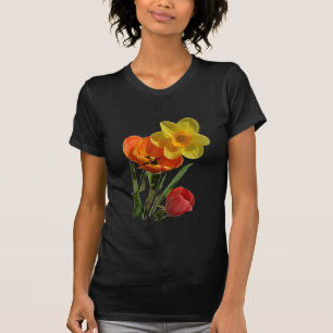 Red tulips and yellow daffodil flowers T-Shirt