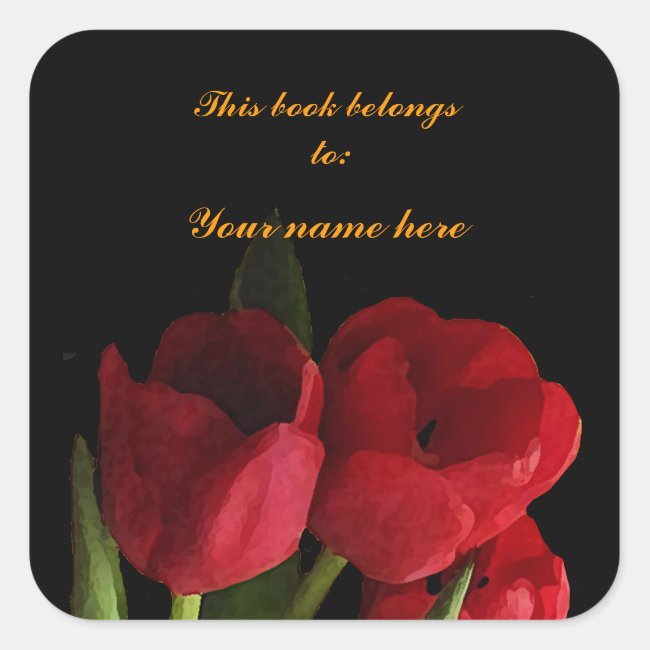 Red Tulips Bookplate