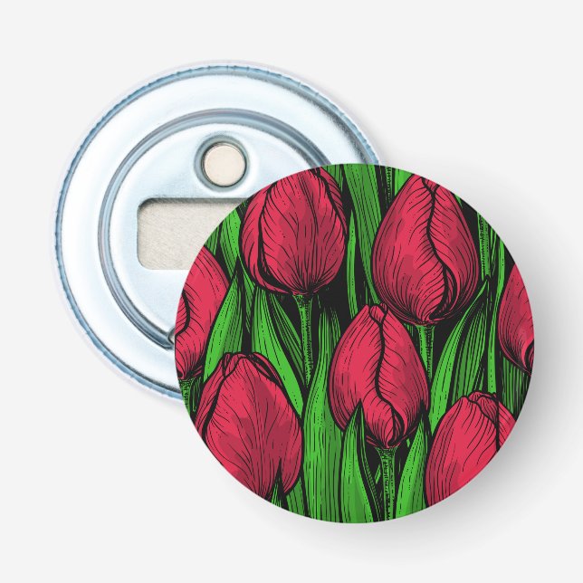 Red tulips bottle opener (Front)
