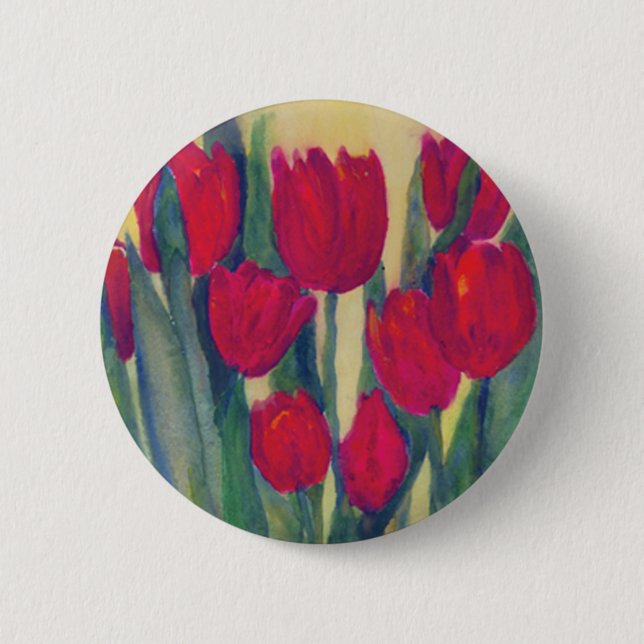 Red Tulips Button (Front)