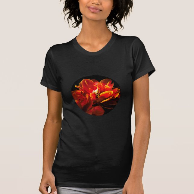 Red tulips dark background T-Shirt (Front)
