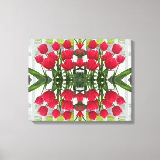 Red Tulips Digital Design Wrapped Canvas Print