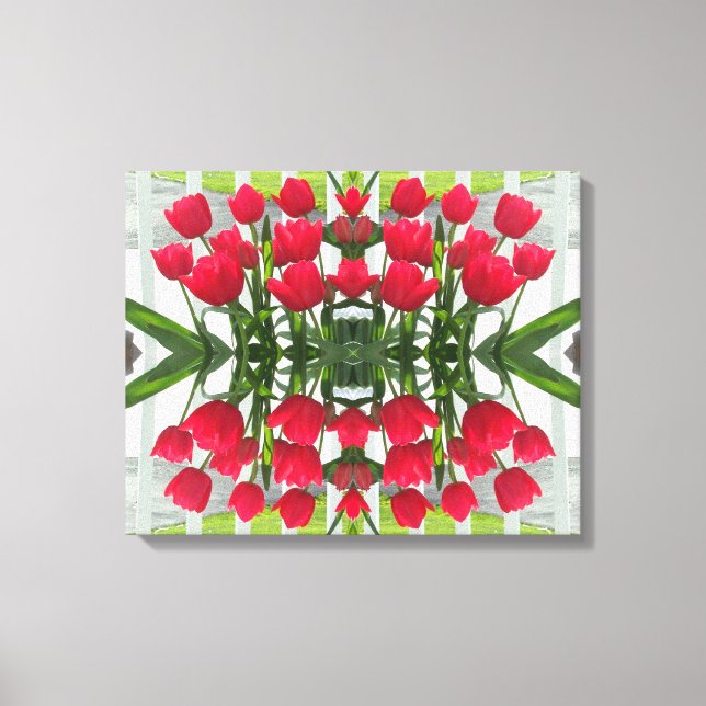 Red Tulips Digital Design Wrapped Canvas Print (Front)