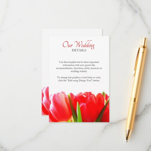 Red Tulips Enclosure Card