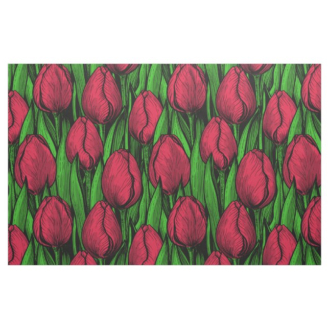 Red tulips fabric (Fat Quarter)