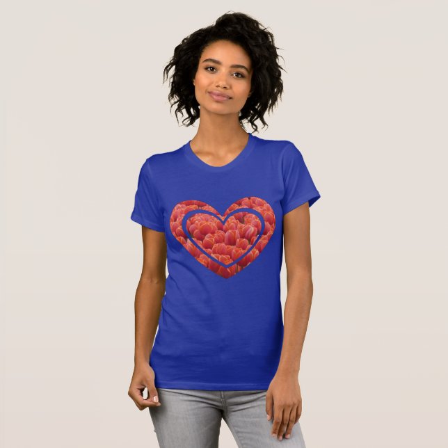 Red Tulips Field Heart App. T-Shirt (Front Full)