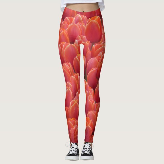 Red Tulips Field Legging