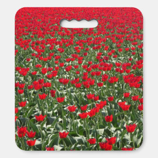 Red Tulips Field Seat Cushion