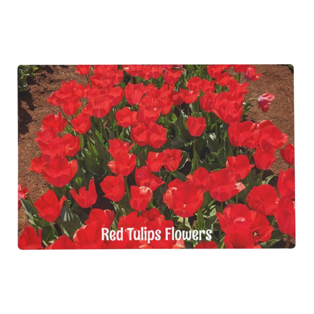 Red Tulips Flower Lover  Placemat (Front)