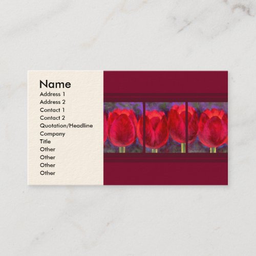 Red Tulips Flowers Painting - Multi Business Card Templates