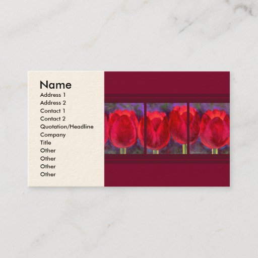Customizable Red Tulips Flowers Painting - Multi Business Card Templates