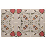 Red tulips geometric print fabric