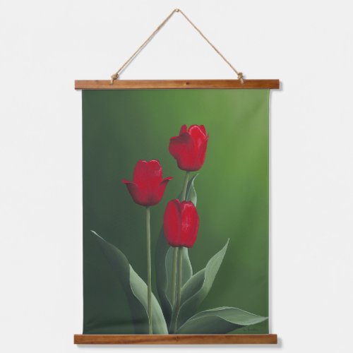 Red Tulips Hanging Tapestry