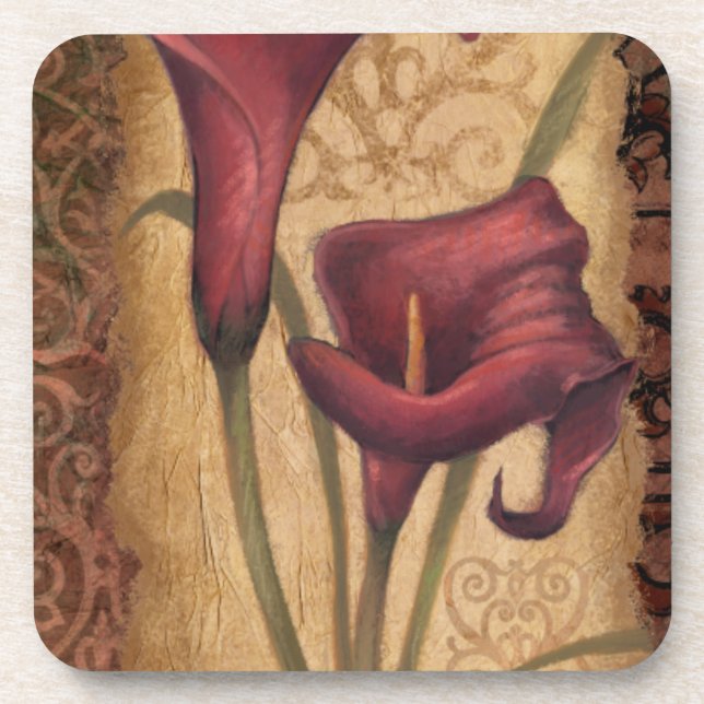 Red Tulips I Drink Coaster (Front)