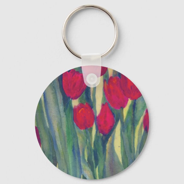 Red Tulips Keychain (Front)