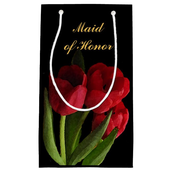 Red Tulips Maid of Honor Small Gift Bag
